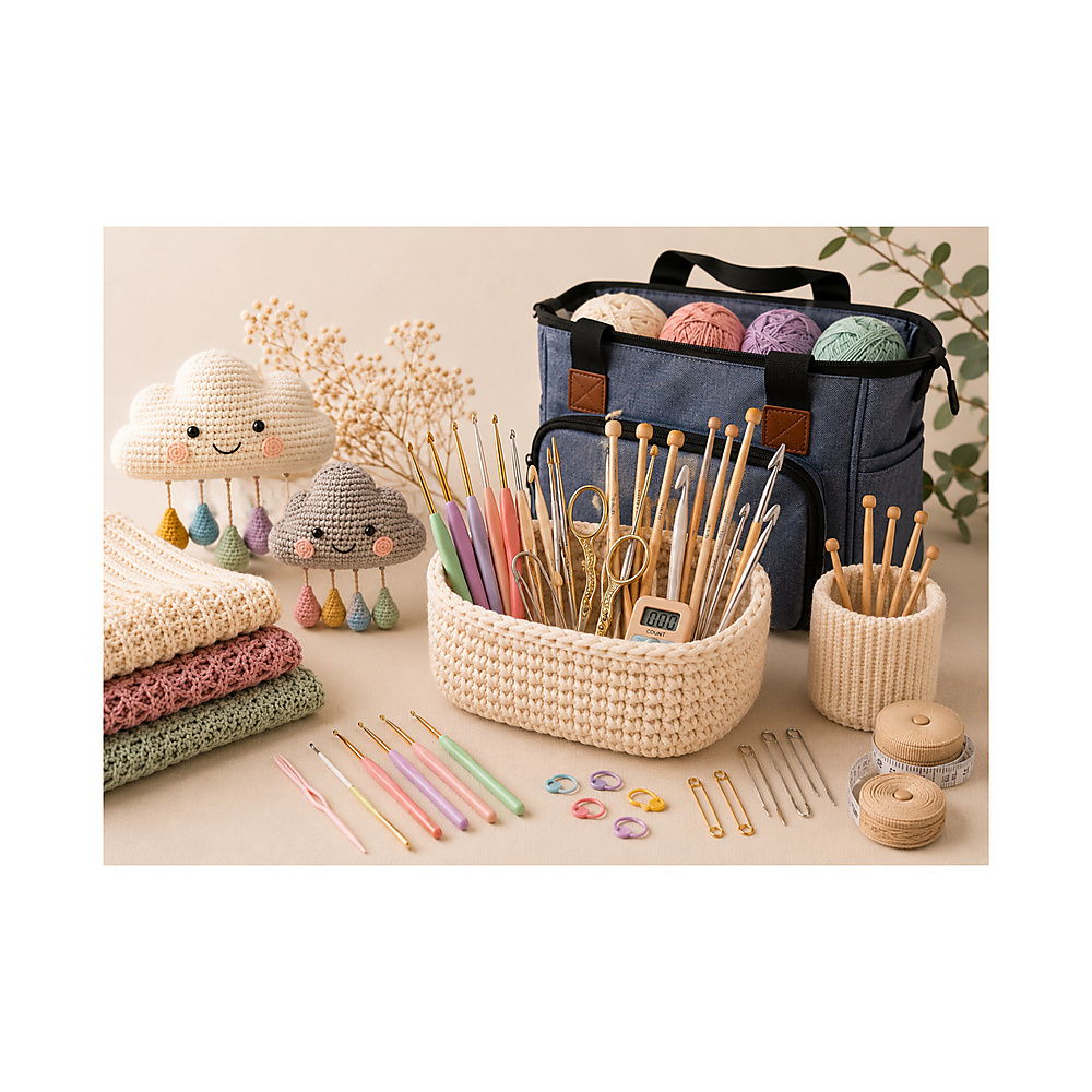 knitting needles and tools