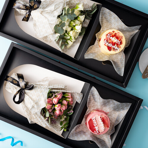 roses with cake