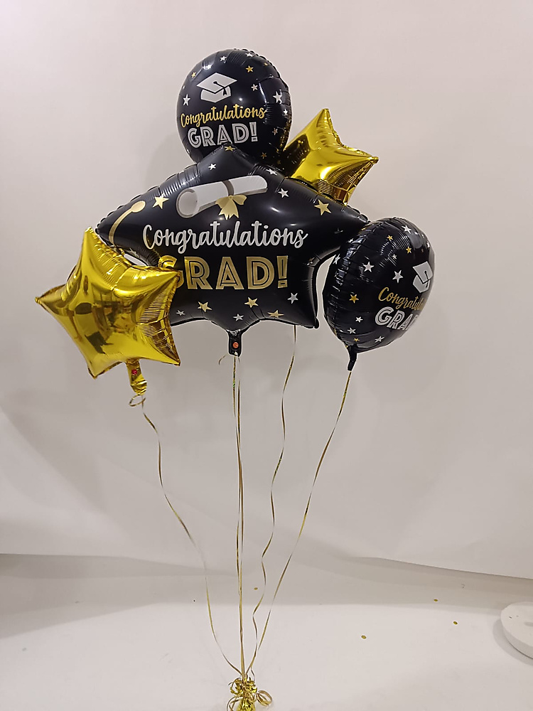 بالونات هيليوم تخرج من 5 قطع بالون 2 نجمه حجم 18 انش 2 بالون دائري حجم 18 انش بالون gard حجم 28 انش