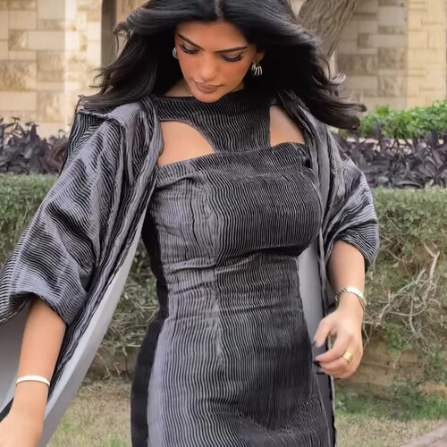 دراعة قطعة واحده كتان رمادي