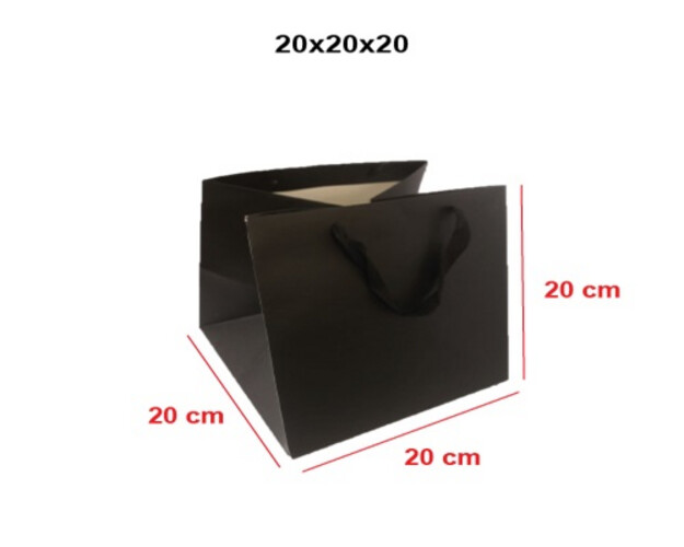 Black square bag, size 20, pack of 10 pieces