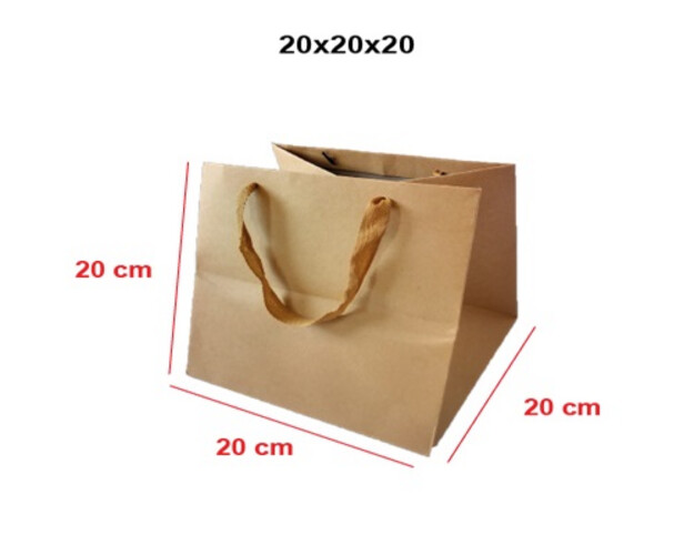 Brown square bag, size 20, pack of 10 pieces
