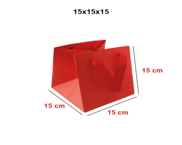 Red square bag, size 15, pack of 10 pieces
