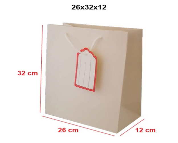 White card bag M pack of 10 pieces