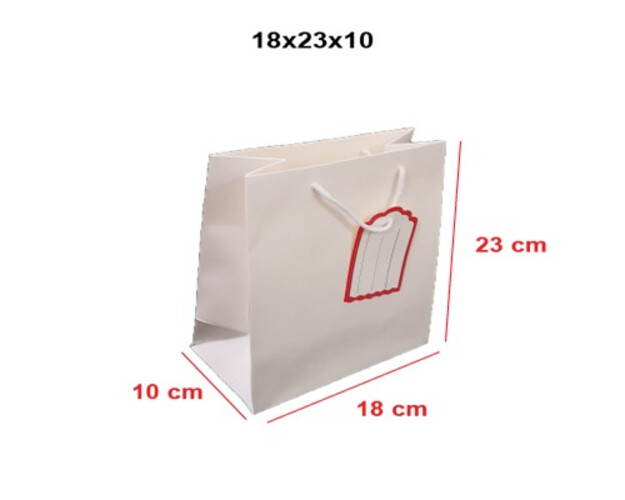 White card bag S pack of 10 pieces