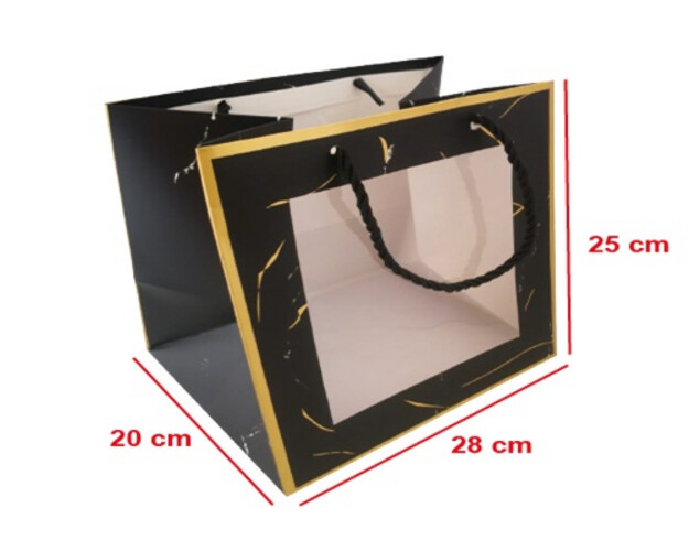 Black and gold mesh bags, size M, pack of 10