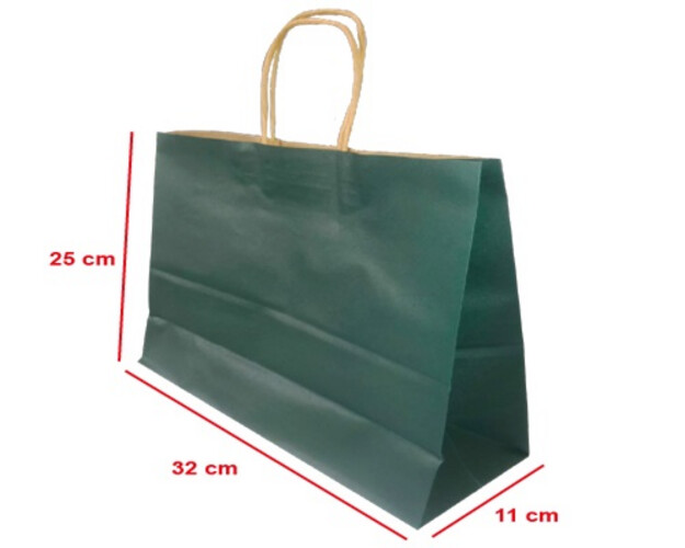 Dark green rectangular handbag, size S, pack of 10
