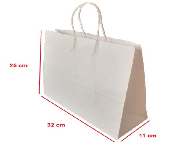 Handbag size S, white rectangle, pack of 10