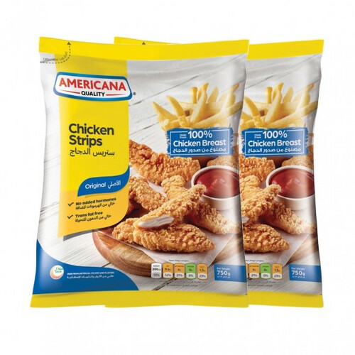 أمريكانا ستريبس دجاج عادية 2 × 750 جم