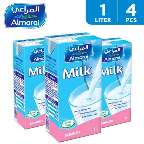 ALMARAI UHT SKIMMED MILK 4 X 1 L