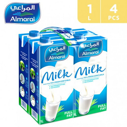 ALMARAI LONG LIFE FULL FAT MILK (4 X 1 L)