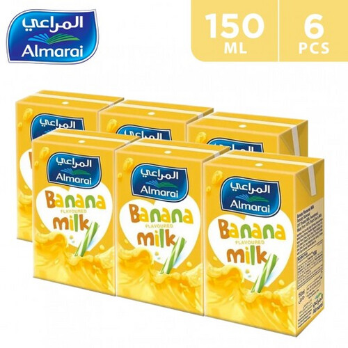 ALMARAI UHT BANANA FLAVOURED MILK 6×150 ML