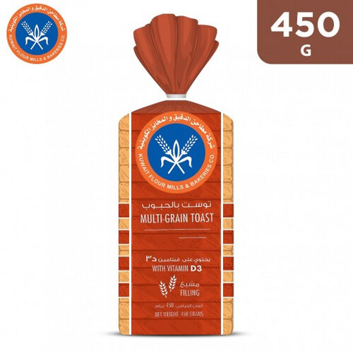 كي اف ام - خيز توست الحبوب البنية المدعم بفيتامين د 450 جم