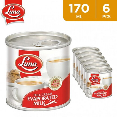 LUNA EVAPORATED MILK CAN 6 X 170 ML