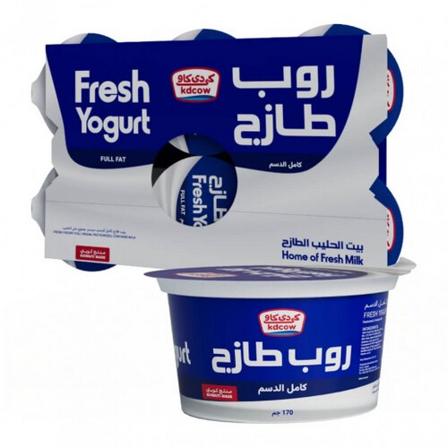 KDCOW FRESH FULL CREAM YOGHURT 6 X 170 G