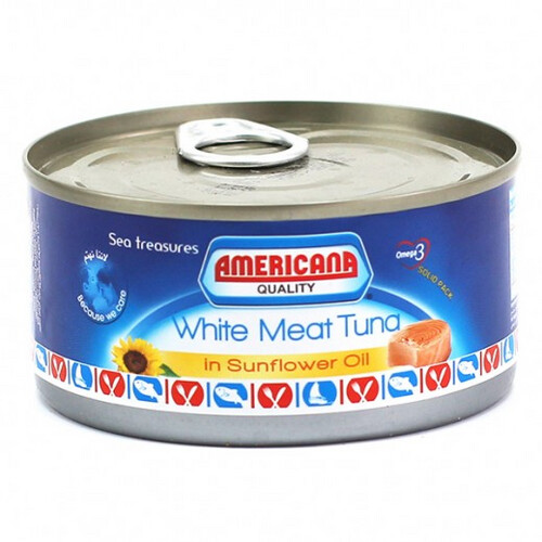 أمريكانا - لحم التونة الأبيض في زيت دوار الشمس 185 جم