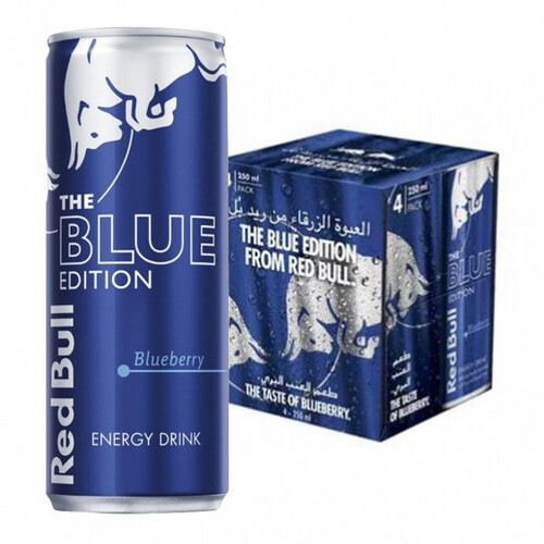 ريد بل - مشروب طاقة العبوة الزرقاء بنكهة العنب البري 4 × 250 مل