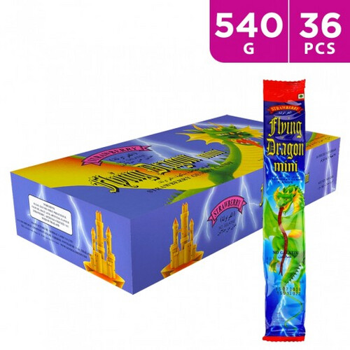 فلاينج دراجون - حلوى مطاطية صغيرة بنكهة الفراولة بدون جيلاتين 36 حبة × 15 جم