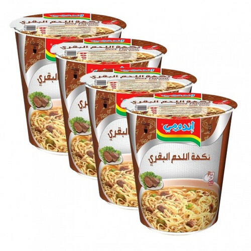 إندومي كوب نودلز بنكهة لحم البقر 4 × 62 جم