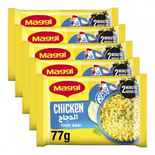 ماجي - نودلز في دقيقتين - نكهة الدجاج 5 × 77 جم