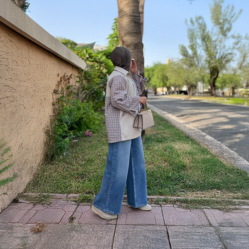 قميص كاروهات مع خام ترنش كوت خفيف