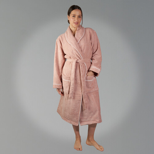 روب مايكرو قطن 100% وردي ( نسيج تيري فاخر )