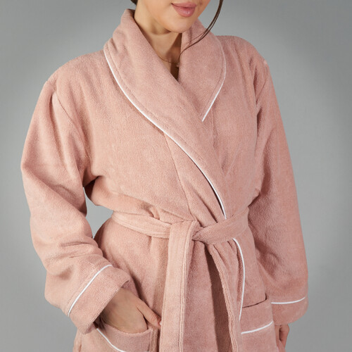 روب مايكرو قطن 100% وردي ( نسيج تيري فاخر )