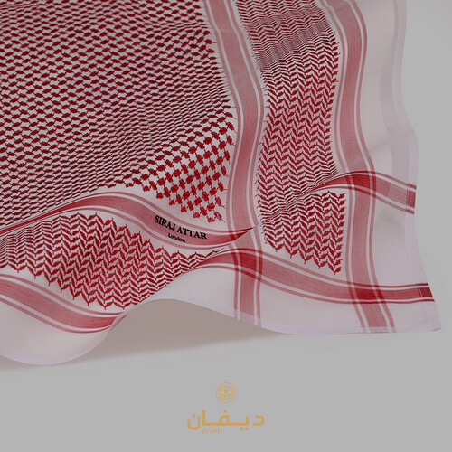 سراج العطار انجليزي احمر Siraj Al Attar English Shemagh RED