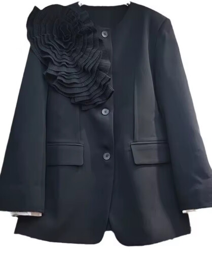 Black blazer flower