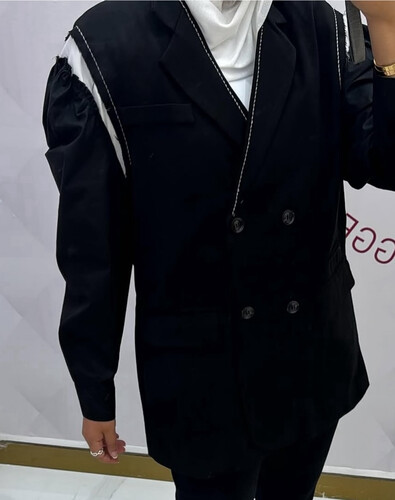 Black blazer with white line