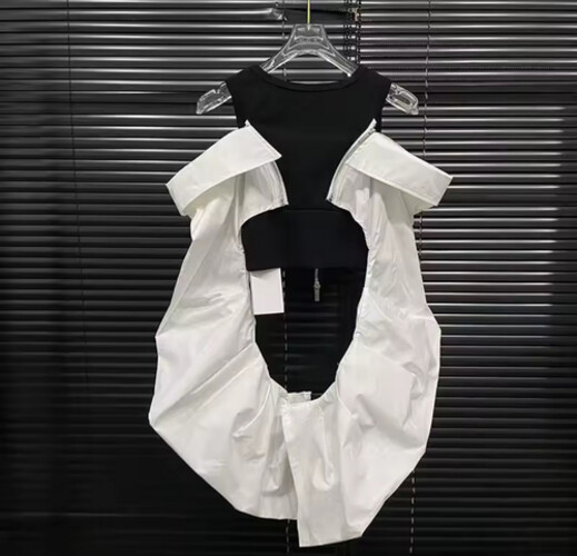 White and black top