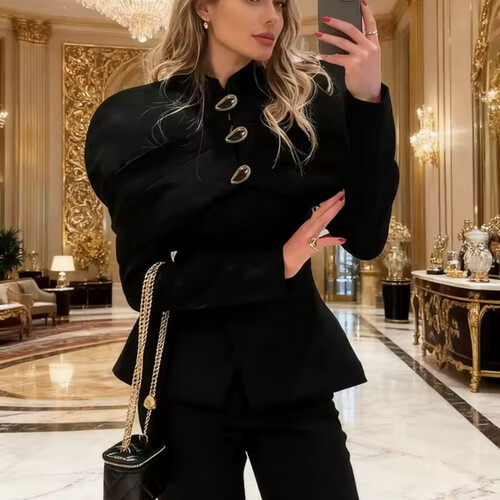 black budded blazer