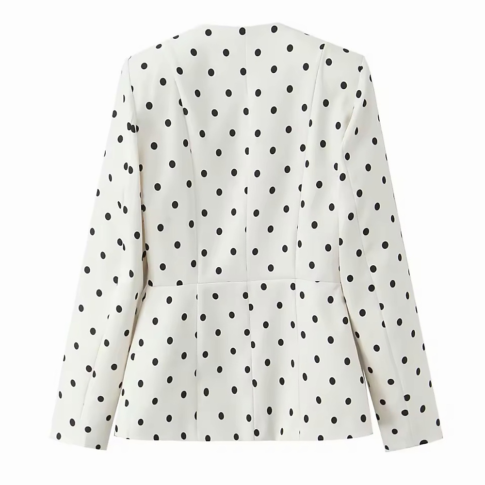 off white polka dots blazer