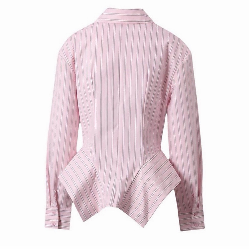 pink stripes shirt