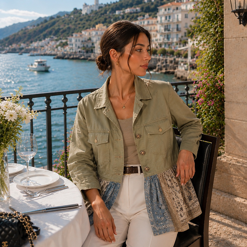 green jacket end ruffle