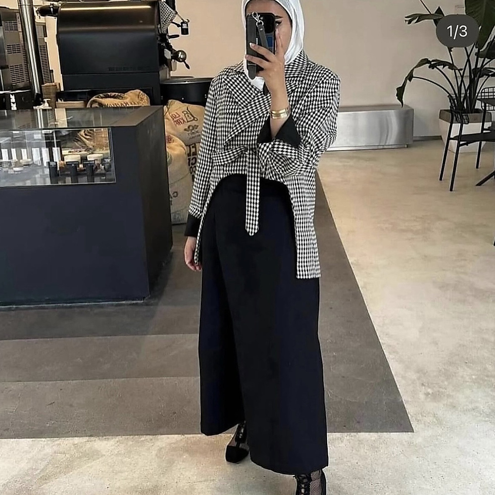 black and white blazer