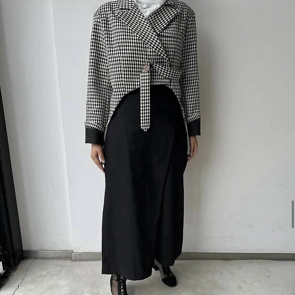 black and white blazer