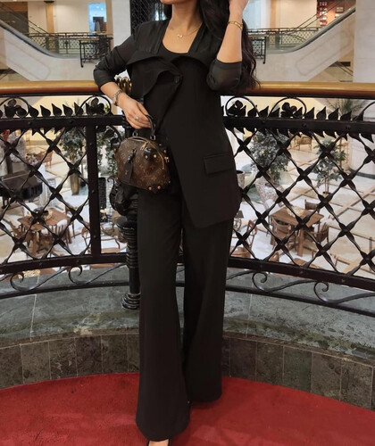 Black blazer with mesh sleeves