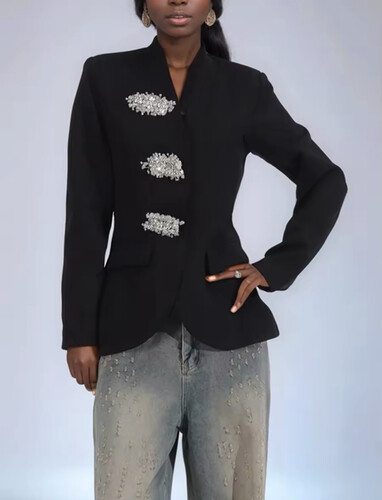 Black blazer with three diamonds
