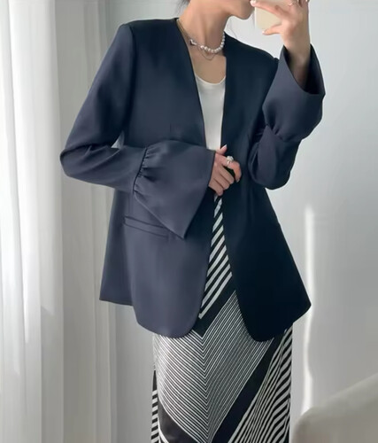 Black blazer with flare sleeve