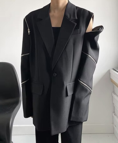 Black blazer with zippers