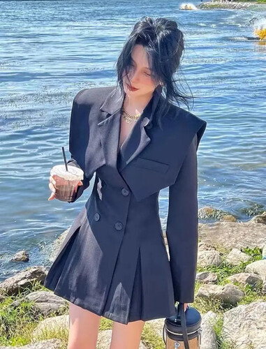 dark grey blazer with collar