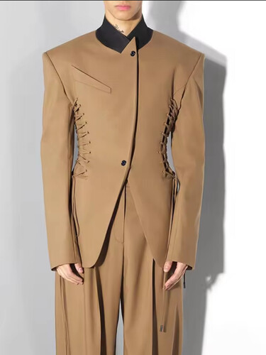 Khaki blazer with robes