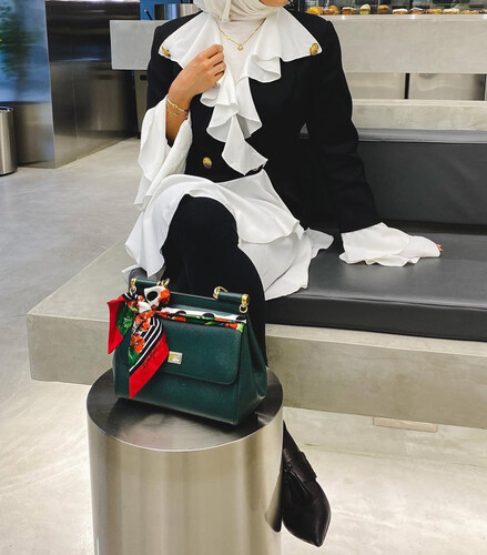 Black and white ruffle blazer