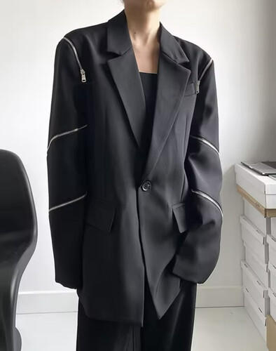 Black blazer with zippers