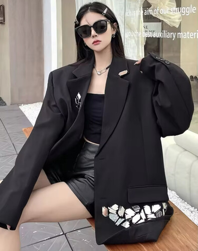 Black blazer with mirror