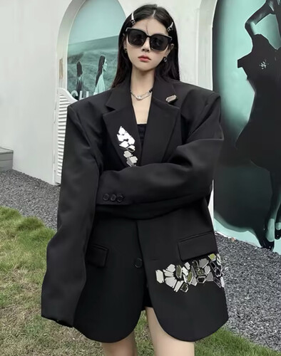 Black blazer with mirror