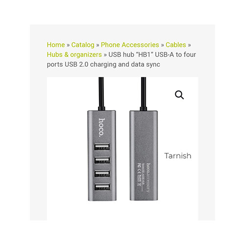 Hoco Premium HB1 4 - Ports HUB USBx4 80cm Lenth            SKU-1996