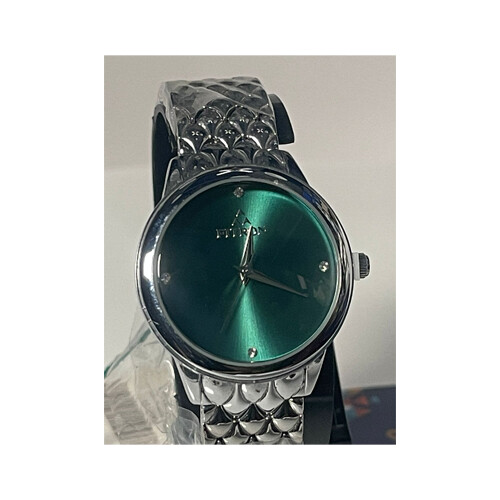 Fitron Watch -  Silver Steel inner Green for Women             SKU-94