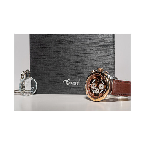 Eval Men Watch Leather Strap with Bronze             SKU-121